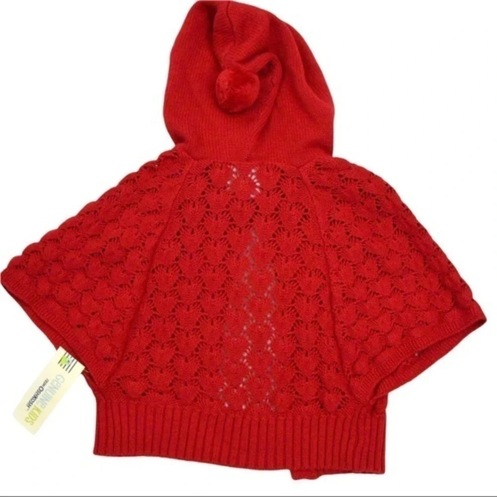 Oshkosh B’Gosh Knit Hooded Holiday Red Sweater, Size 2T‎ NEW!